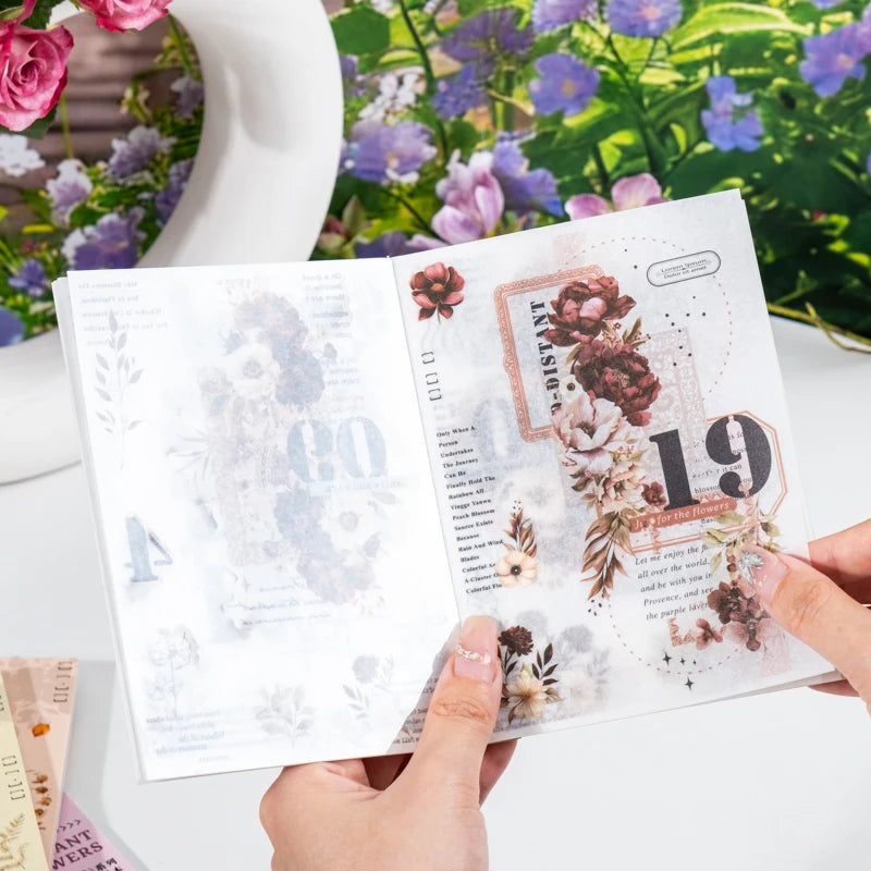 S-19 6packs/LOT Blooming brilliant flowers series retro message sticker