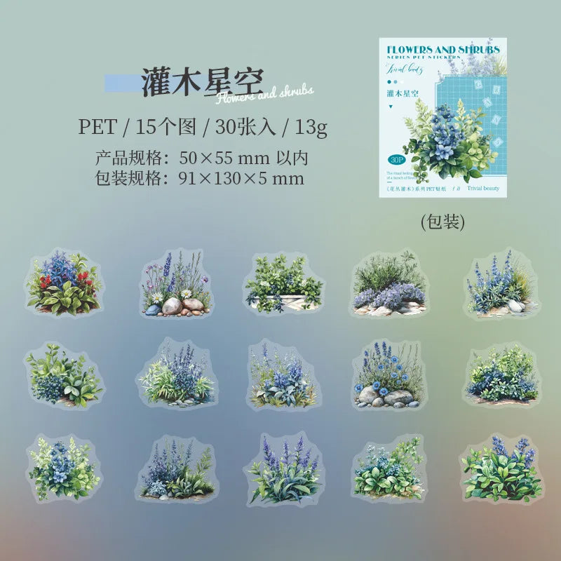 S-45  flowers and shrubs pet stickers