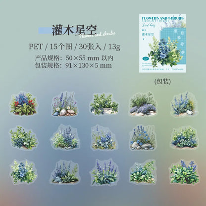 S-45  flowers and shrubs pet stickers