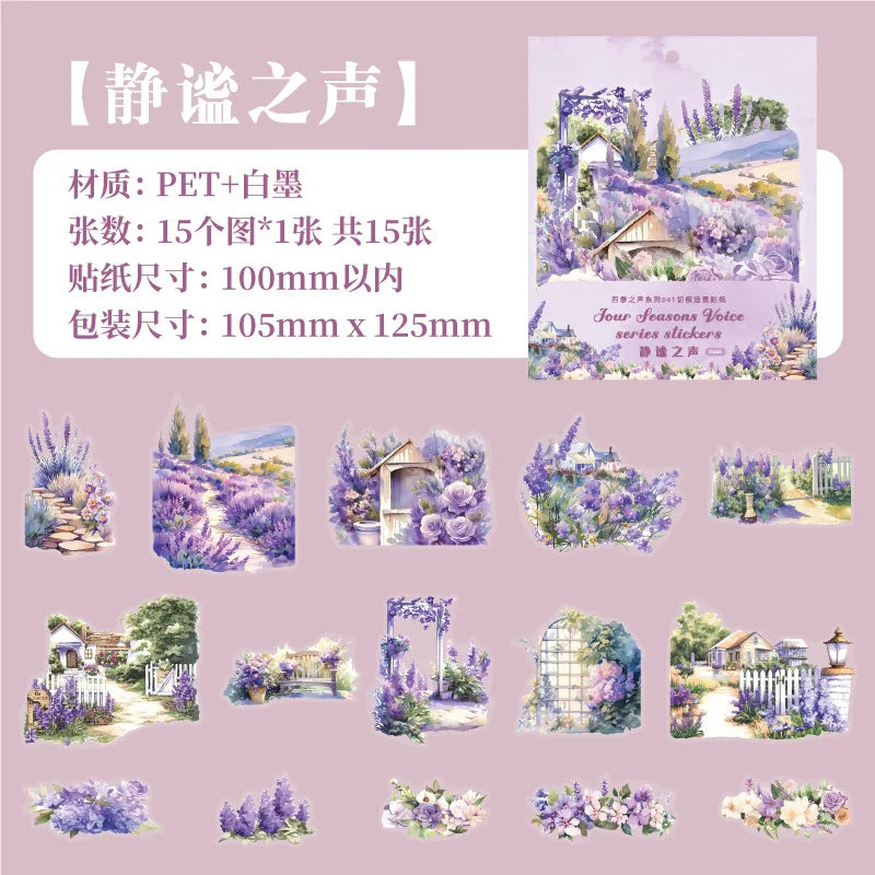 S-31 Mr. Paper, Four Seasons Forest Garden Theme Stickers, Decorative Scrapbook Notebook Phone Case Diary Collage Material Stickers
