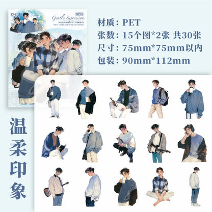 S-74 30pcs  Boys and girls PET Sticker