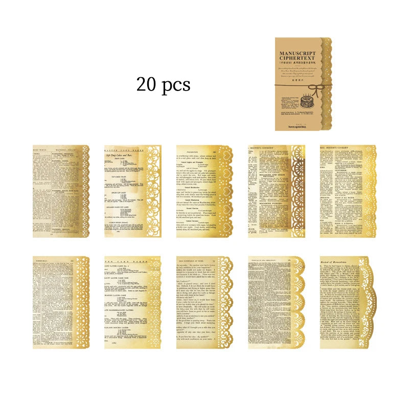 P-1 Retro Creative Material Paper Lace Hollow Border Letter Material Movement Album Decorate Hand Account DIY Materials Journaling