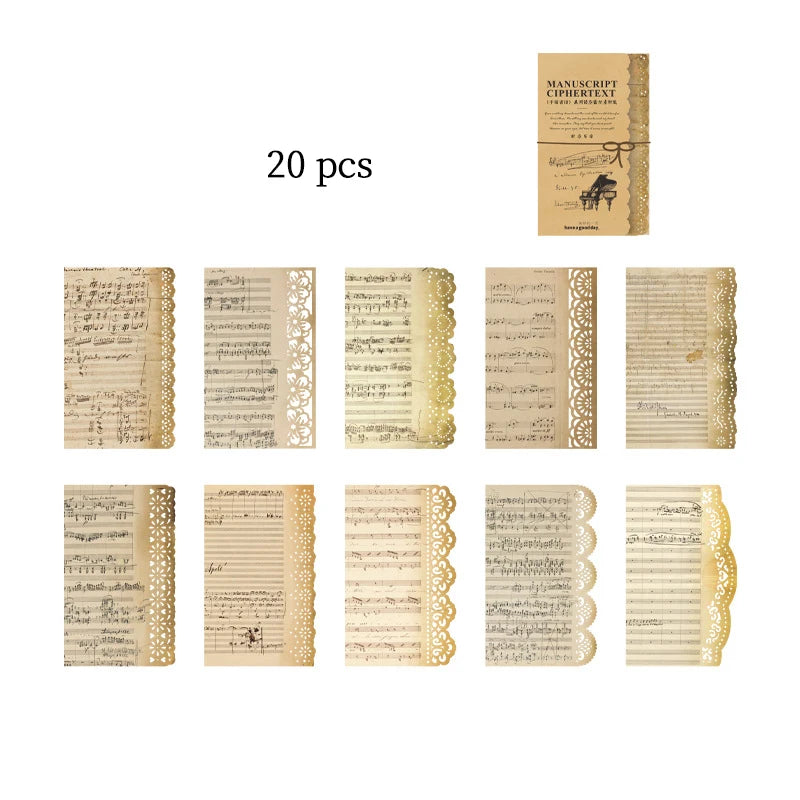 P-1 Retro Creative Material Paper Lace Hollow Border Letter Material Movement Album Decorate Hand Account DIY Materials Journaling