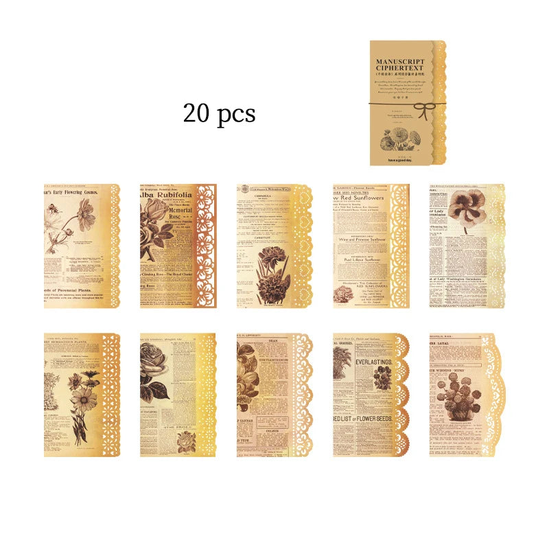 P-1 Retro Creative Material Paper Lace Hollow Border Letter Material Movement Album Decorate Hand Account DIY Materials Journaling