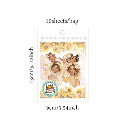 S-21 Mr. Paper 2Style 30Pcs/bag Spring Girls Theme PET Stickers Creative Handbook Stickers DIY Picture Book Notebook Photo Frame