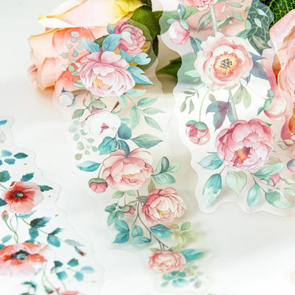 S-28 20 Sheet Flowers PET Plant Stickers Package Garden Office Aesthetic Decorative School Stationery Supplies Handbook Scrapbooking