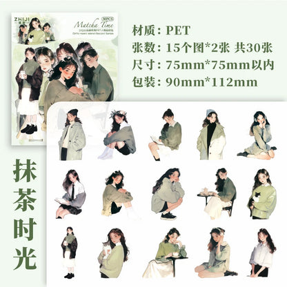 S-74 30pcs  Boys and girls PET Sticker