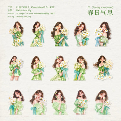 S-73 Beautiful Girl PET Stickers