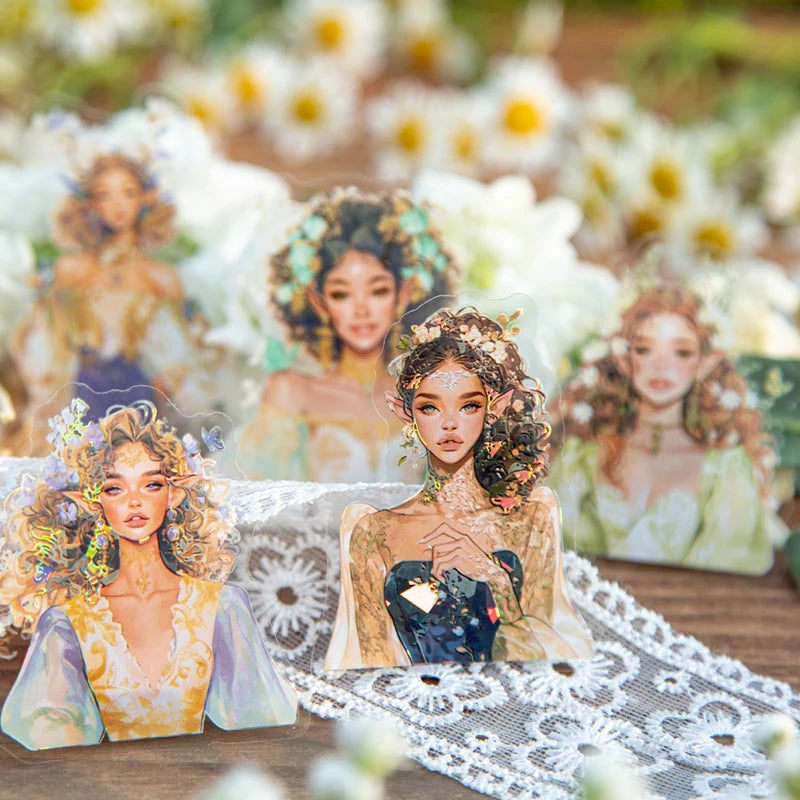S-21 Mr. Paper 2Style 30Pcs/bag Spring Girls Theme PET Stickers Creative Handbook Stickers DIY Picture Book Notebook Photo Frame