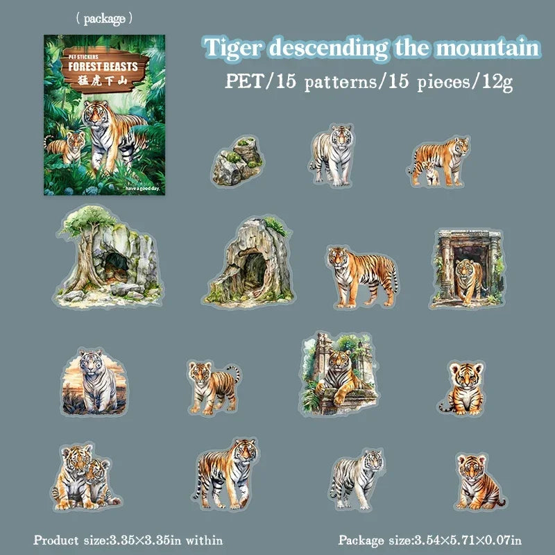 S-48 15Pcs  Under Moon Jungle Sticker