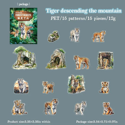 S-48 15Pcs  Under Moon Jungle Sticker