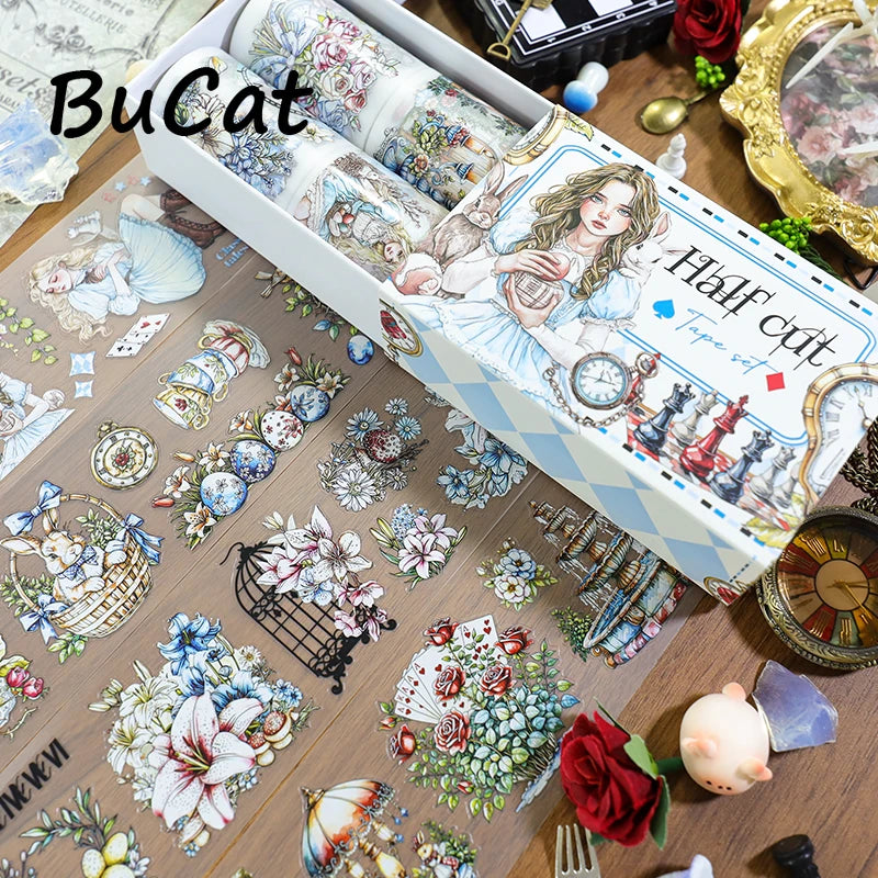 T-6  4Rolls/Set Alice Fairy Tale Princess PET tape