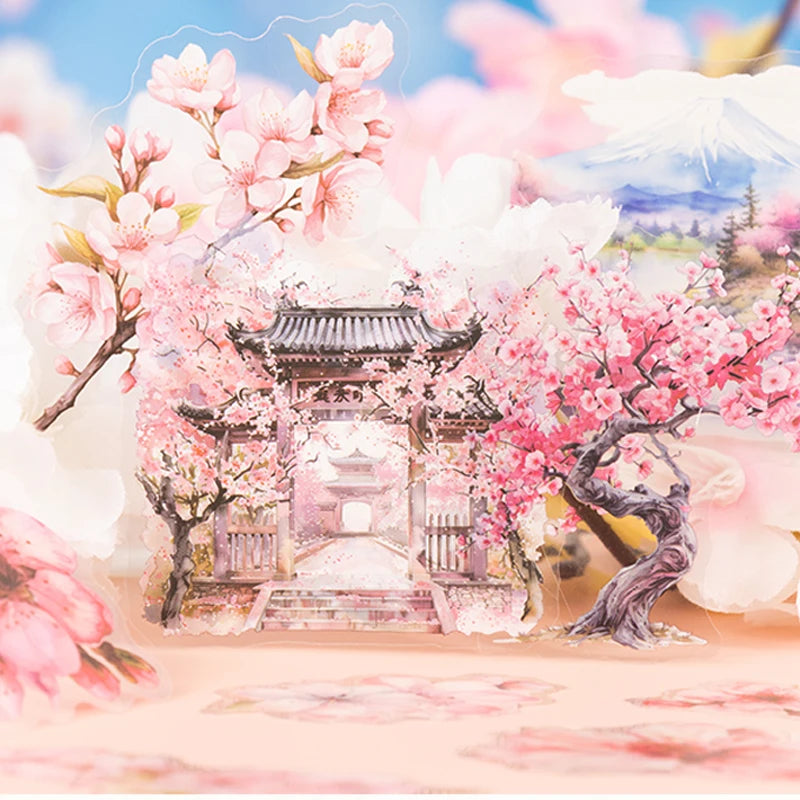 S-16 Mr. Paper 6Style 20Pcs/bag Cherry Blossom Theme Sticker Pack DIY Handbook Decoration Scrapbook Phone Case Calendar