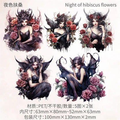 10Sheets Retro Sticker Pack DIY Fairy Material Supplies Character Handbook Sticker Decorative Stickers Scrapbook Cut 13*9CM