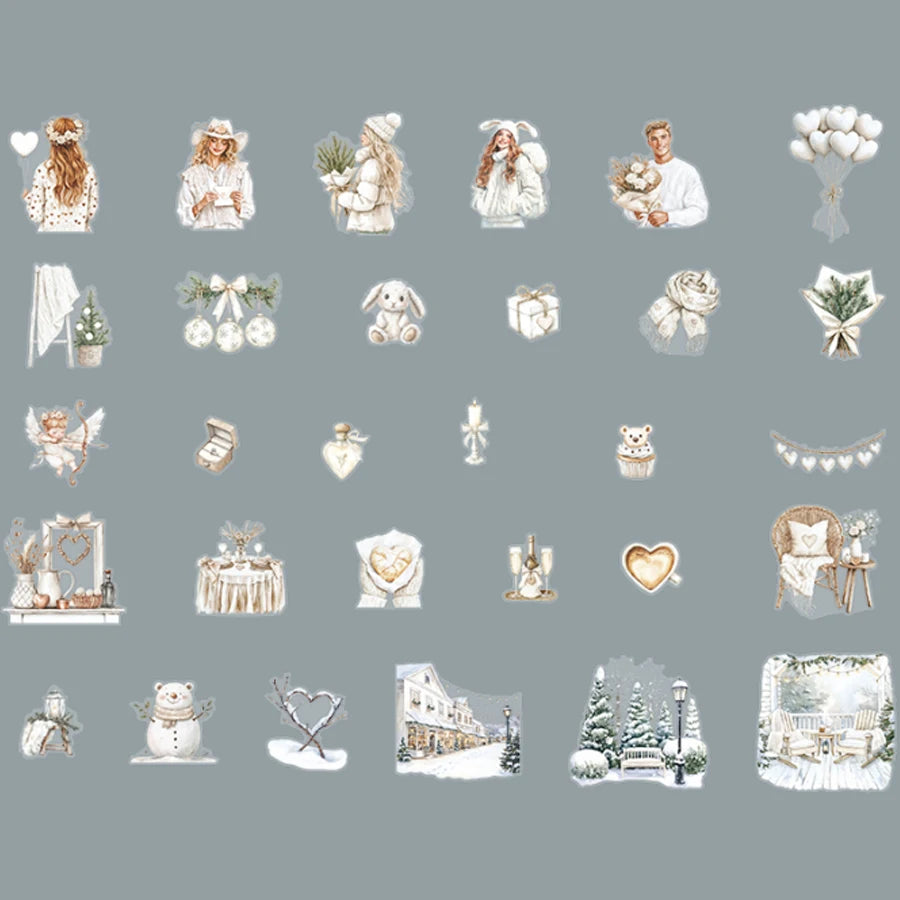 S-45, 4 styles 30pcs/bag Valentine's Day ‘Heartwarming Date’ series