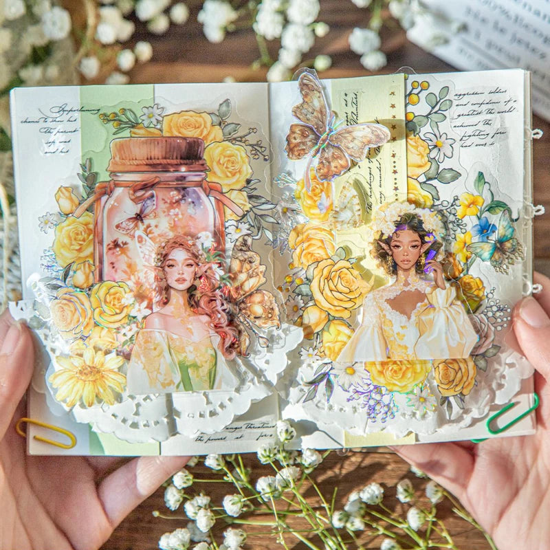 S-21 Mr. Paper 2Style 30Pcs/bag Spring Girls Theme PET Stickers Creative Handbook Stickers DIY Picture Book Notebook Photo Frame