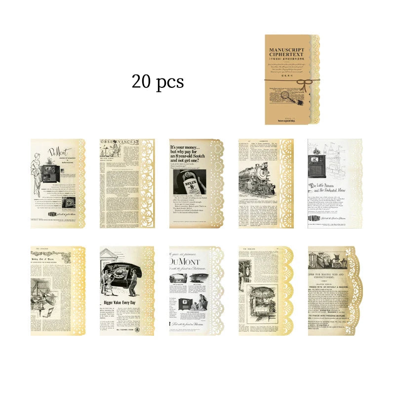 P-1 Retro Creative Material Paper Lace Hollow Border Letter Material Movement Album Decorate Hand Account DIY Materials Journaling