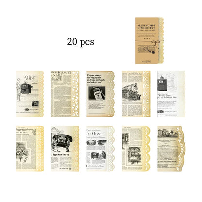 P-1 Retro Creative Material Paper Lace Hollow Border Letter Material Movement Album Decorate Hand Account DIY Materials Journaling