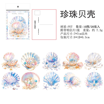 S-77 20 pcs Feather jellyfish crystal pattern Stickers