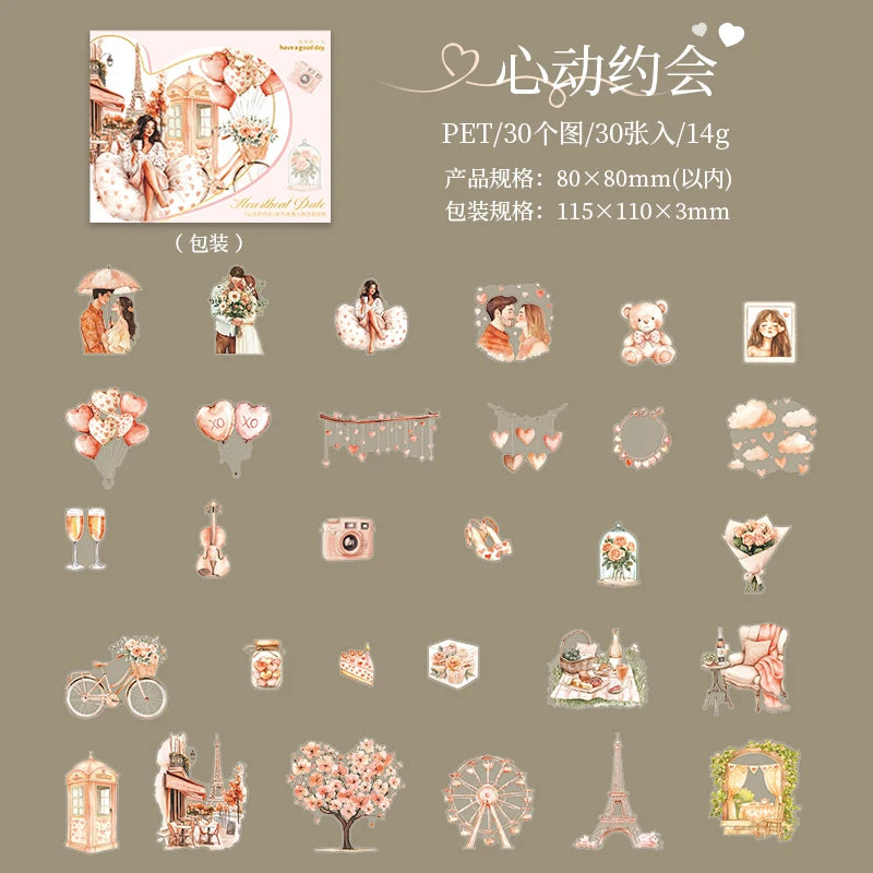 S-42 Romantic Lovers Stickers for Velentine's Date