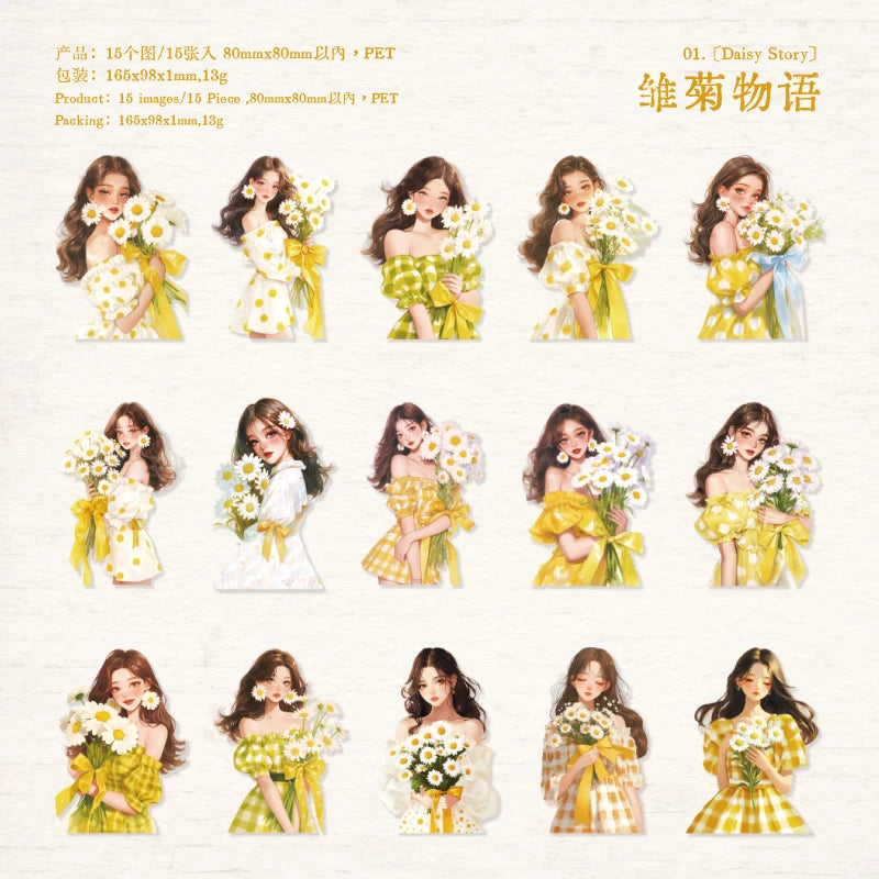 S-73 Beautiful Girl PET Stickers
