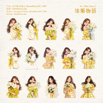 S-73 Beautiful Girl PET Stickers