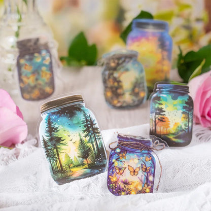 S-24 20pcs/1lot Kawaii Stationery Stickers  The World in a Bottle Junk Journaling Decorative Scrapbooking for stickers Scrapbook