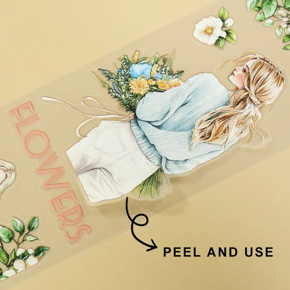 T-8 4 Rolls/Set Green Plants PET Tape