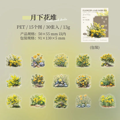 S-45  flowers and shrubs pet stickers