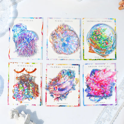 S-77 20 pcs Feather jellyfish crystal pattern Stickers