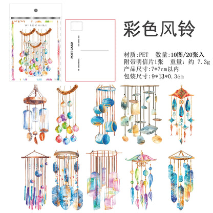 S-77 20 pcs Feather jellyfish crystal pattern Stickers