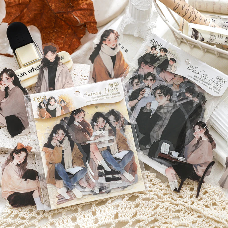 S-74 30pcs  Boys and girls PET Sticker
