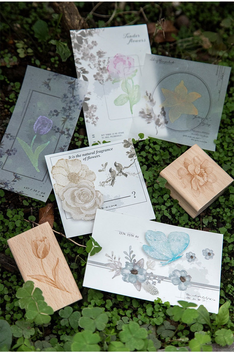 T-11 Ink blossom wooden stamp