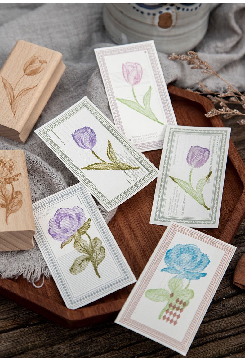 T-11 Ink blossom wooden stamp