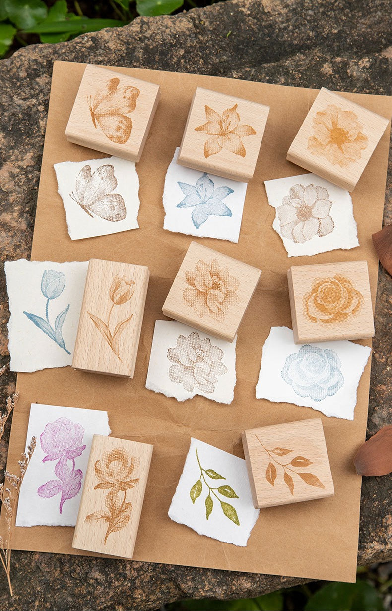 T-11 Ink blossom wooden stamp