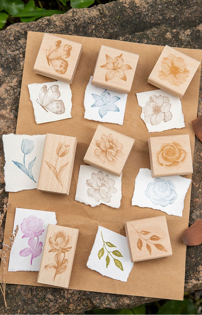 T-11 Ink blossom wooden stamp