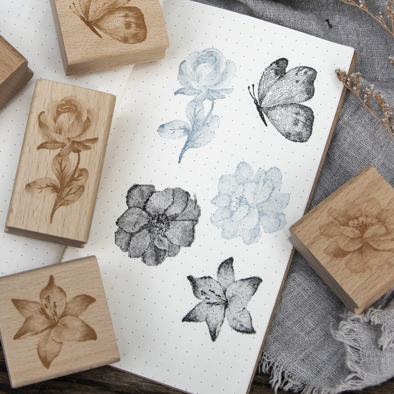 T-11 Ink blossom wooden stamp