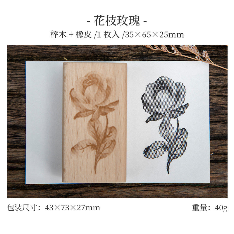T-11 Ink blossom wooden stamp