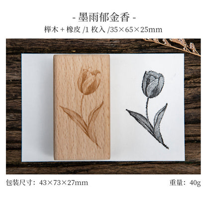 T-11 Ink blossom wooden stamp
