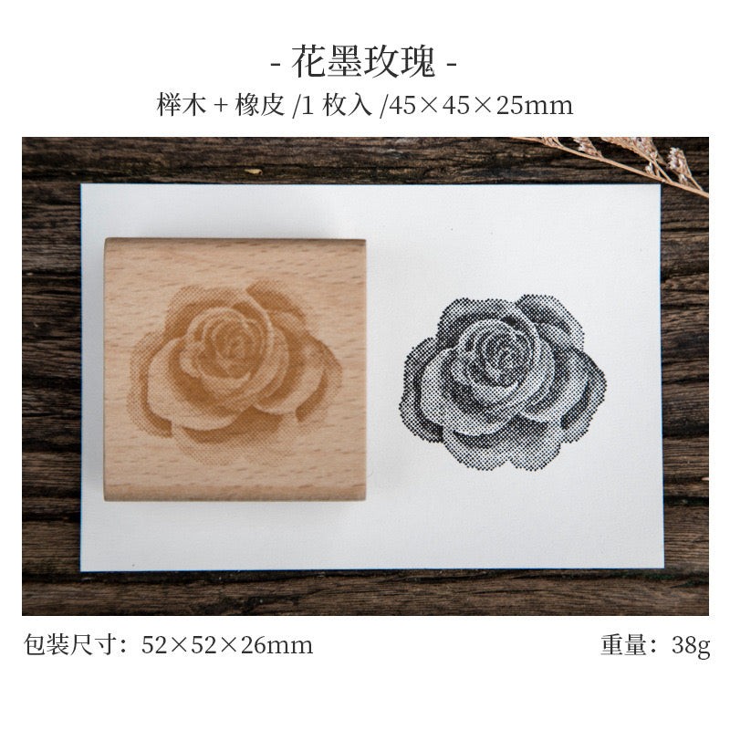 T-11 Ink blossom wooden stamp