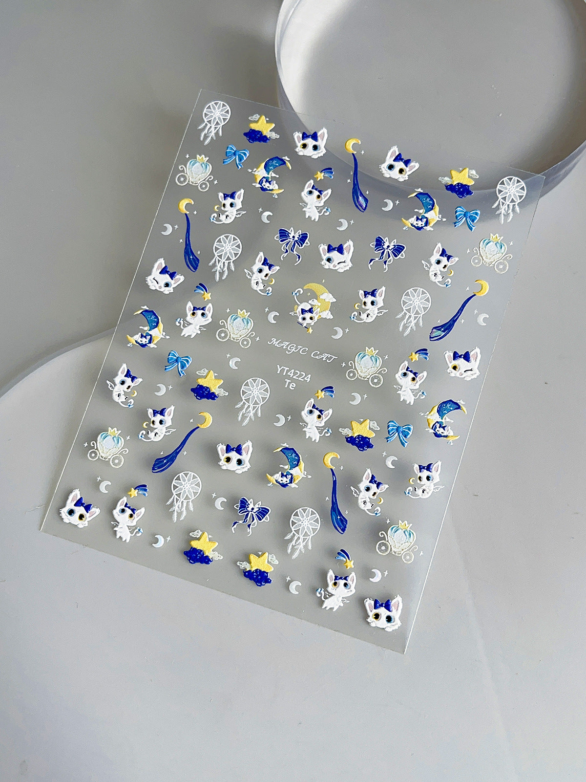 MINI-11 Shell Light Bowknot Kitten Stickers