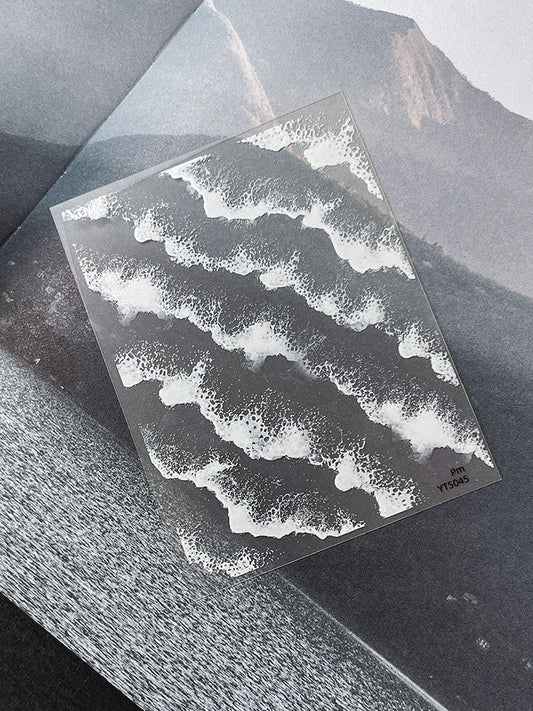 Mini-1 Flat Wave embossed Stickers Solid Color