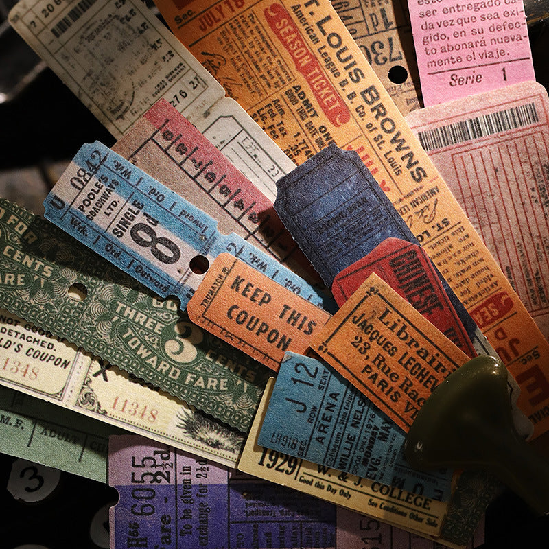 S-40  Retro Ticket Box Sticker Pack 6Style