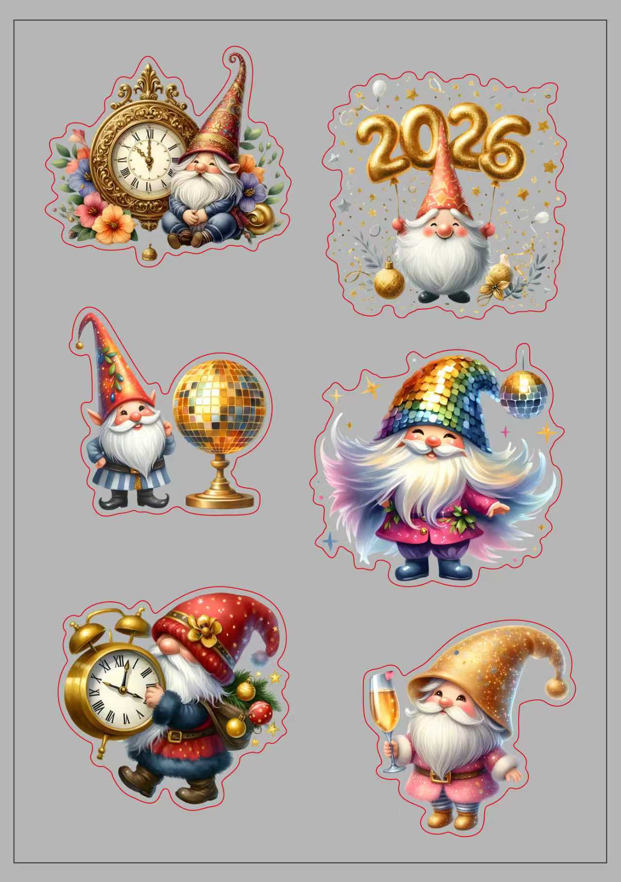 Sticker Book-4 New Year Sticker Book (10 pieces pet precut and 10 pieces washi background stickers)