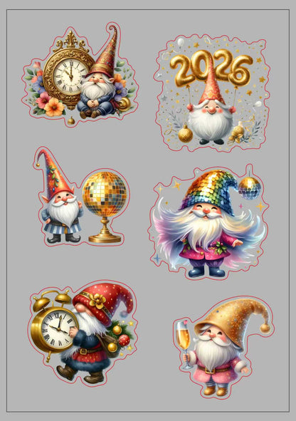 Sticker Book-4 New Year Sticker Book (10 pieces pet precut and 10 pieces washi background stickers)