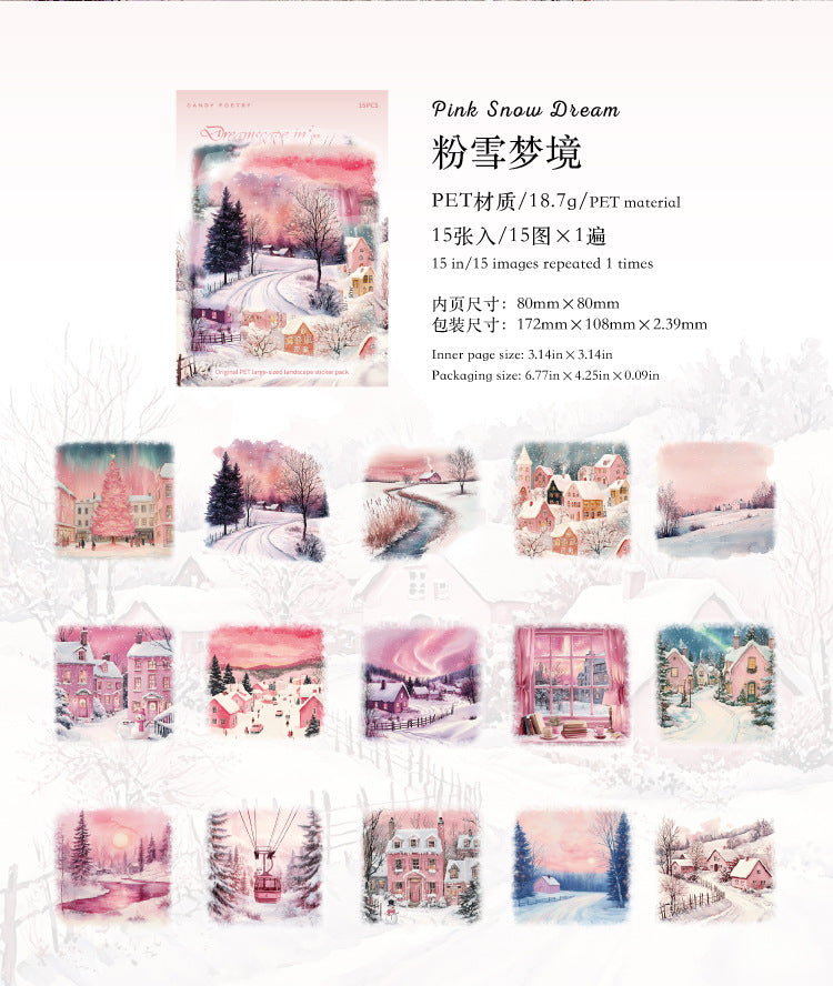 S-39  Large Size LandscapeSnow Poetry Series Winter Snow Scene 6Style