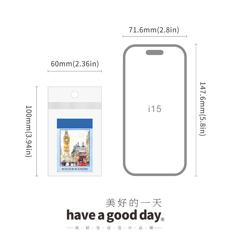 S-18   Sticker Book Winter Light Collection 50Winter Scenery Theme Material 4Style