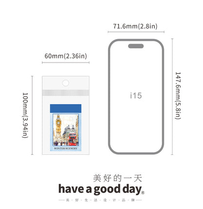 S-18   Sticker Book Winter Light Collection 50Winter Scenery Theme Material 4Style