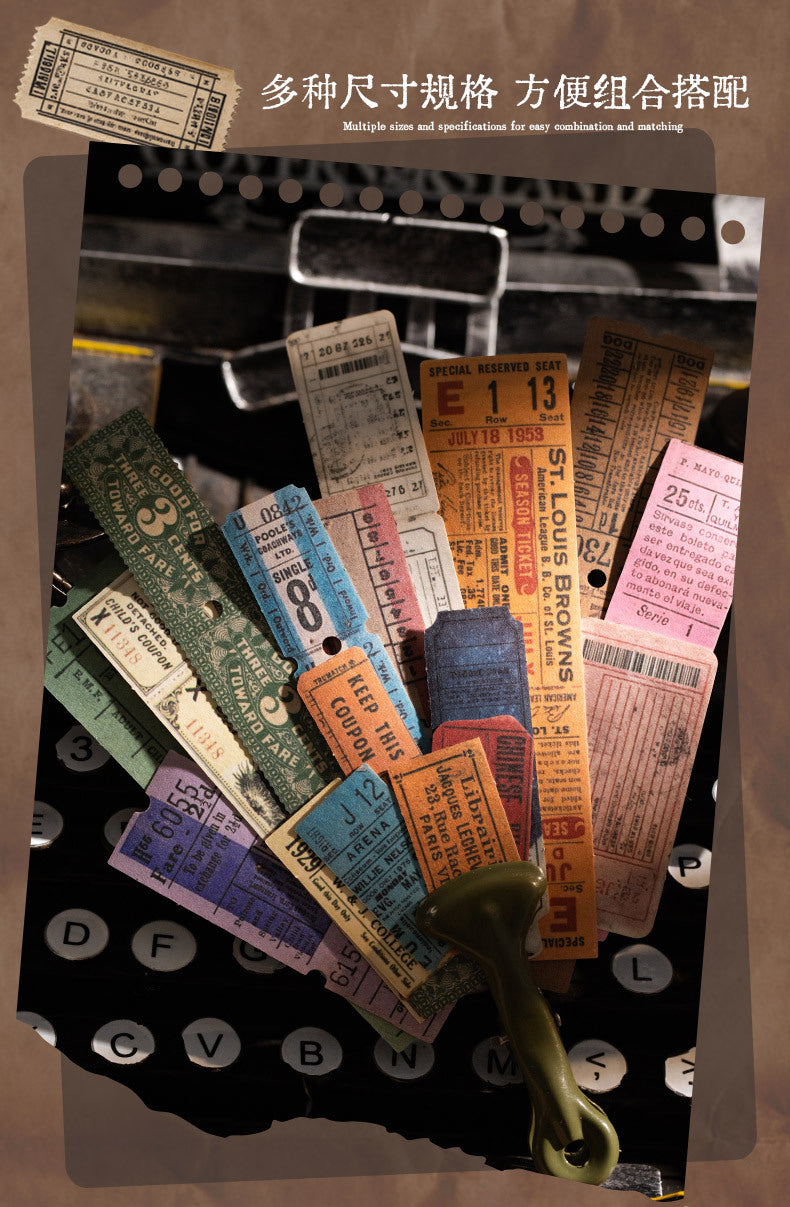 S-40  Retro Ticket Box Sticker Pack 6Style