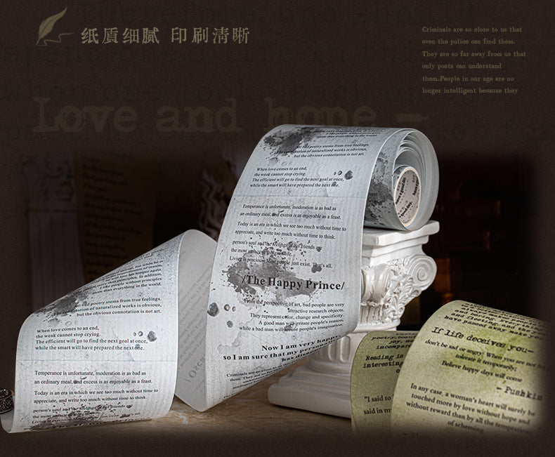 S-34  Literary Manuscript Series Large Size Literary Theme Tape 6Style